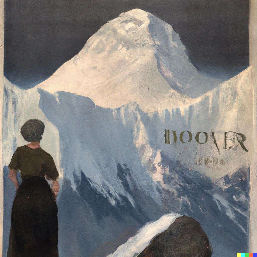 someone gazing at Mount Everest, front cover of Vogue, 1930